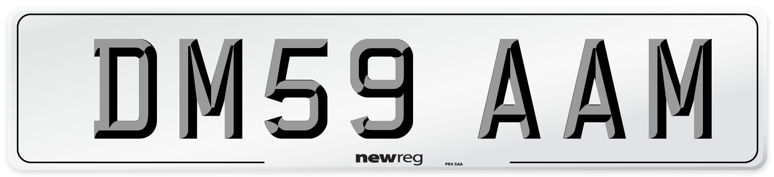 DM59 AAM Number Plate from New Reg